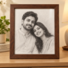Demo framed pencil portrait of a couple
